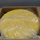 Wimarsbon Pouf Ottoman, 100% Cotton Knitted Boho Footstool, Round Footrest with Non-Skid Wood Legs, Home Dcor Handmade Pouffe, Leisure Floor Step Stool for Living Room (Storage Yellow)