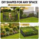 10 Panels No Dig Garden Fence Animal Barrier, 34in(H) × 22.5ft(L) Decorative Metal Outdoor Dog Fence, Rustproof Pet Fencing for Yard, Patio, Flower Bed -Temporary Fencing| Easy to Install