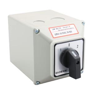 Baomain Universal Rotary Changeover Cam Switch SZW26-63/D303.3D 660V 63A 3 Position 3 Phase with Master Switch Exterior Box LW28-63/4