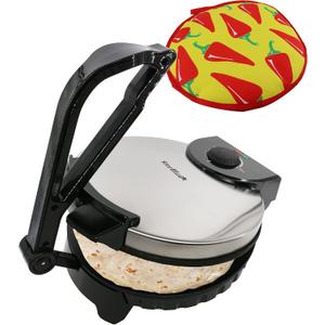 10inch Roti Maker by StarBlue with FREE Roti Warmer and Removable Handle  The automatic Stainless Steel NonStick Electric machine to make Indian style Chapati, Tortilla, Roti AC 110V 50/60Hz 1200W
