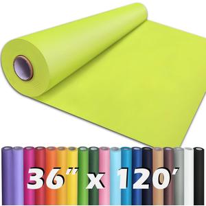 PerkHomy 36" x 1,440" (120') Neon Green Kraft Paper Roll for Craft Bulletin Board Paper Art Table Covering Crafting Gift Wrapping Bouquet Packing Parcel 80GSM 55LB (Neon, 36" x 120')