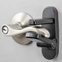 Door Lever Lock (2 Pack) Prevents Toddlers from Opening Doors. 3.25" L * 1.5" W * 4.5" H Easy One Hand Operation for Adults. Durable ABS with 3M Adhesive Backing. Simple Install, Black