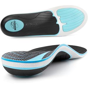 PCSsole Plantar Fasciitis Insoles Men Women- 220+lbs Heavy Duty High Arch Support Inserts with Comfort Cushion Orthotic Pain Relief Insoles for Flat Feet - Arch Pain - Heel Pain -Work Boot Shoe Insole (Mens 4-4.5 | Womens 6-6.5(9.29")(236mm), Black & Blue)