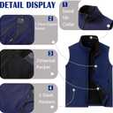 Men's Lightweight Vest Softshell Outerwear Windproof Sleeveless Jacket for Golf Running Hiking (Blue, XL)