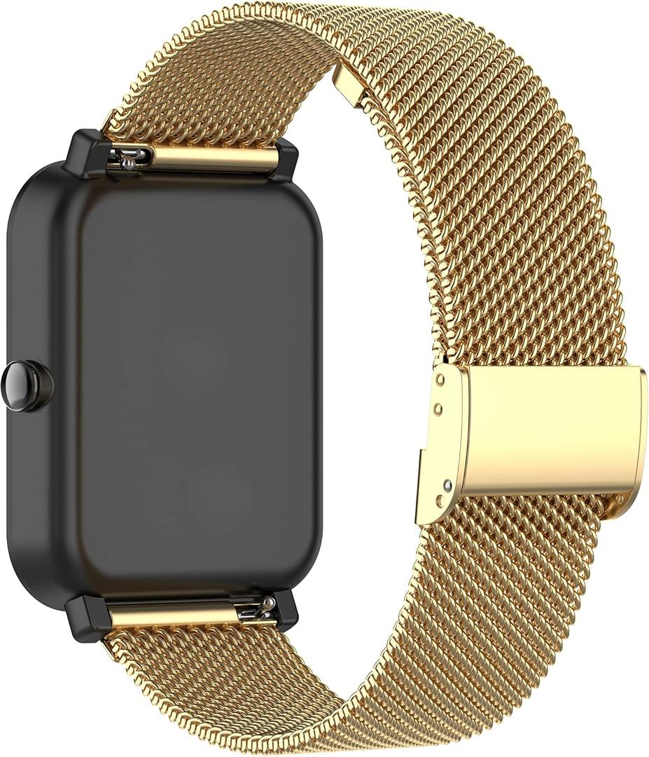 E ECSEM Metal Loop Band Compatible for iTech Fusion 3 Adjustable Stainless Steel Replacement Wristbands, Quick Release Watch Strap for iTech Fusion 3 Smart Watch