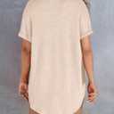 Astylish Women Waffle Knit Tops Henley Shirts Long Sleeve V Neck Solid Color Casual Tunic (M)