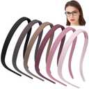 TOBATOBA Headbands for Glasses Wearers No Pressure No Headache Comfortable Hairbands Square Sunglasses Headband for Women Girls, Plastic Headbands with Teeth Non Slip 6Pcs (Matte - Color 1)