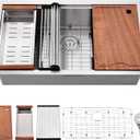 32x19 Kitchen Sink Undermount - 16 Gauge Satainless Steel Undermount Kitchen Sink 32 Inch,10 Inch Deep Single Bowl Workstation Sinks with Accessories