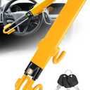 Amazon.com: Tevlaphee Steering Wheel Lock - Heavy Duty Antitheft Device and Car Security Lock with Adjustable Locking and 3 Keys - Great Vehicle and Truck Deterrent (Yellow) : Automotive
