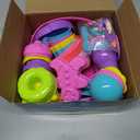 Ice Cream Beach Toys Sand Toys Set for Kids, Collapsible Sand Bucket and Shovels Set with Mesh Bag, Sand Molds, Watering Can, Sandbox Toys for Kids and Toddlers, Travel Sand Toys for Beach