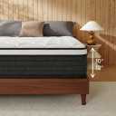 Full Size Mattress 10 Inch in a Box, Hybrid Mattresses Full Bed Fiberglass Free, Memory Foam and Individual Pocket Springs, New