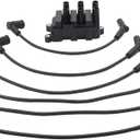 ApplianPar Ignition Coil and Spark Plug Wires Set for Ford E150 E250 2001-2003, F150 4.2 2001-2008, Freestar 2004-2007, Mustang 2001-2004, Ranger 2001-2008, Taurus 2001-2007, Mazda B3000 2001-2007 V6