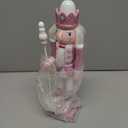 Nutcracker Figures, 12 Inches Traditional Wooden Nutcracker Soldier Christmas Decorations Clearance for Xmas Indoor Tabletop Desktop Fireplace Home Farmhouse Ornaments (Pink)