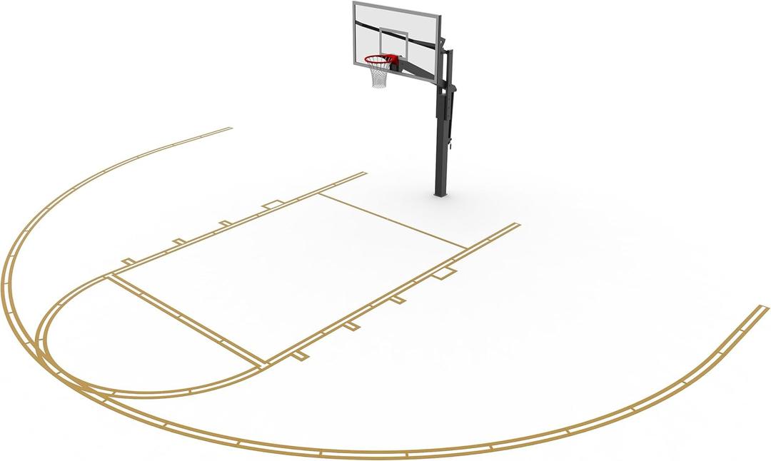 Murray Sporting Goods Basketball Court Marking Stencil Kit for Driveway, Asphalt or Concrete | Court Marking Stencil Spray Paint Kit for Backyard Basketball Court (2.0)