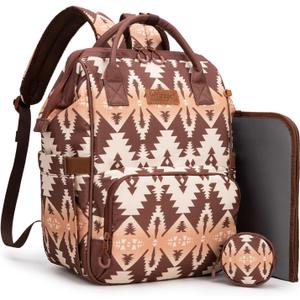 Montana West Wrangler Diaper Bag Backpack Aztec Callie Bag Travel Backpack Purses Western Multi-Function Baby Bags for Mom