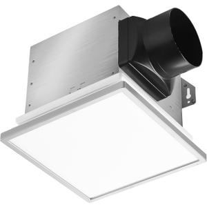 Tech Drive Modern Nickel Bathroom Exhaust Fan with Light, 80CFM, 1000lm Dimmable 5CCT LED Light Selectable, Quiet Ventilation fan with night light,Energy Star Certified,Decorative Nickel Trim