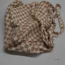 Bluboon Waterproof Beach Tote Pool Bags for Women Ladies Extra Large Carry On Bag With Wet Compartment for Weekender Travel (Checked Brown White)