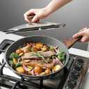 SENSARTE Nonstick Frying Pan Skillet with Lid, Omelet Pan with Cover, Healthy Cooking Chef's Pan, Kitchen Non Stick Pan, Free of Intentionally Added PFOA (11inch + Glass Lid)