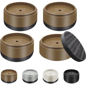 Furniture Risers Bed Risers Heavy Duty 1 inch, 2 inch, 3 inch, 4 inch Round Adjustable Bed Lifts Riser for Desk Legs Table Couch Sofa Chair Refrigerator Washing Machine (1 Inch, Brown, 4 Pack )
