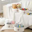 4 Pcs Silly Goose Gift Basket Set with Handles Cute Basket Empty with Pink Bow Funny Silly Goose Organizer Box Natural Cotton Rope Woven Organizer for Nursery Shelves Baby Shower