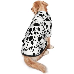 Cute Dalmatian Print Dog HoodiesDog Clothes with Pocket and Hat Winter Clothes Sweaters for Medium Large Dogs Girl Boy Pets' Clothes Outfits