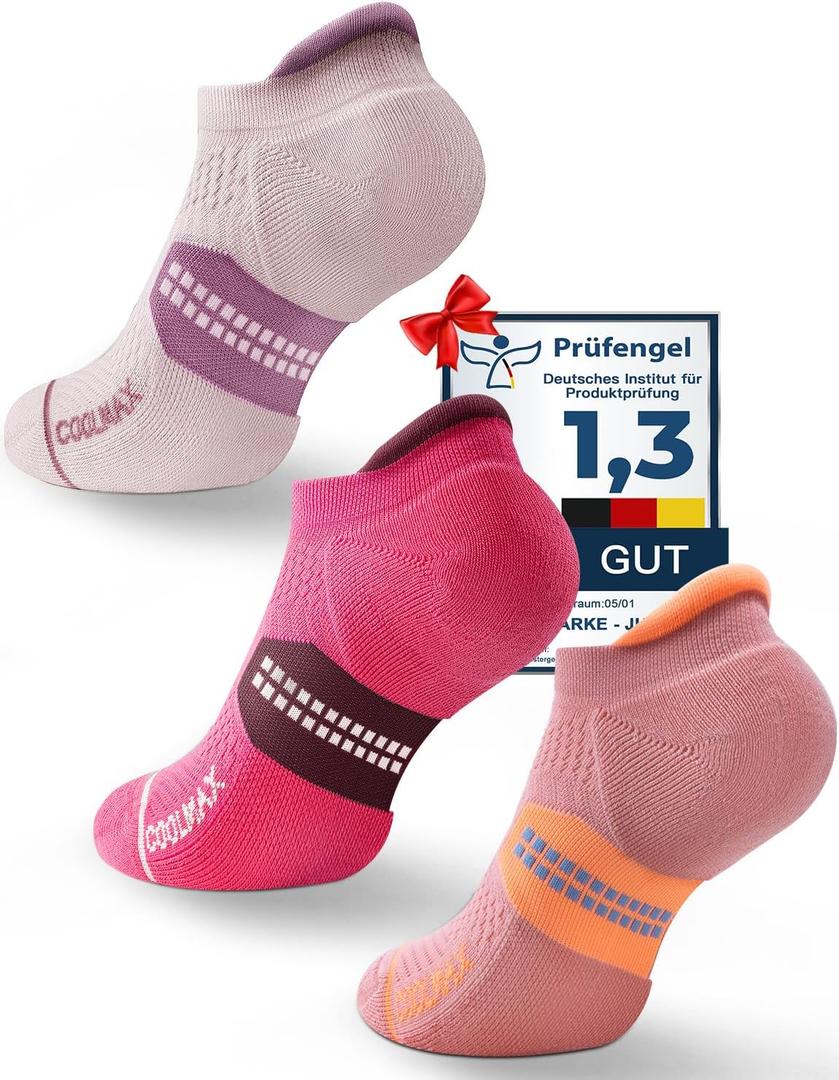 Juclise Coolmax Bamboo Viscose Compression Running No Show Athletic Socks, Anti Blister Moisture Wicking (M)