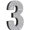 7.8 Inch Glitter Number Table Centerpiece Diamond Number 3 Birthday Table Decorations,Wooden Centerprise Digit 3 for Birthday,Chrismas,Graduation,Wedding,Anniversary Party Decorations