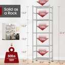 Sakugi Storage Shelves - Set of 2, 5-Tier Metal Shelf Organizer, Space-Saving Garage Shelving with Leveling Feet, Standing Shelves Organizer for Kitchen, Laundry, Pantry (18.4"x12.6"x57.4", Silver)
