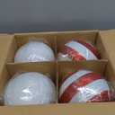 8 Pack 8'' 6'' Extra Large Christmas Ornament Balls for Tree Decoration, Giant Glitter Candy Cane Xmas Balls Red White Jumbo Plastic Hanging Baubles for Home Indoor Outdoor Holiday Party