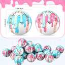 Seenelling 24 Pcs Baseball Ice Cream Drip Stress Balls 2 Colors 2.36 Inch Ice Cream Drip Stress PU Soft Foam Balls Baseball Party Gifts for Party Decorations Birthday Supplies