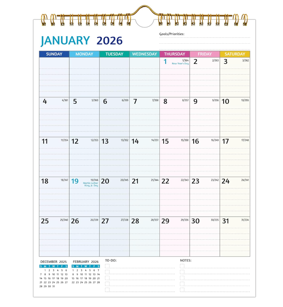 Wall Calendar 2025-2026 – May 2025 - Dec 2026, Calendar 2025-2026 Wall, 20 Monthly Calendar, 8.5 x 11 In, 2025 Small Calendar, Ruled Blocks, Thick Paper, Holidays, To-do ＆ Notes, Great for Organizing