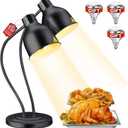 Food Heat Lamp: [Rapid-Heating Bulbs Included] [Steady Heating] Commercial Food Warmer Lamp, Electric Heat Lamp for Food Catering Food Warming Lamp for Buffet Parties (Painted Black, 32" (2-Head))