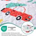 JSD Kids Christmas Quilt Set Twin Size, Red Cars Christmas Bedspreads Coverlet 2 Piece, Soft Microfiber Holiday Quilted Blanket Beddings