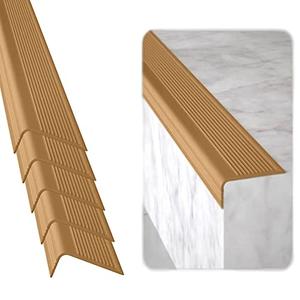 Rubber Bond Stair Edge Protector (Pack of 15) 36x2x1 inch Anti-Slip Stair Corner Trim Rubber Strips - Waterproof Self-Adhesive Staircases for Outdoor & Indoor Uses | Protect Kids & Pets - Brown
