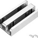 uxcell Sliding Shower Door Bottom Guide for 1/2 in Frameless Glass Shower Door, 50mm Thickened Adjustable Shower Door Double Track Limit Sliding Guide with Screw, Silver