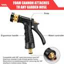 Car Wash Foam Gun, Car Wash Sprayer with Adjustable Foam Dial Foam Nozzle, Foam Cannon Attachs to Any Garden Hose, Durable 5/8" and 3/4" Brass Joint Soap Gun for Home Garden Use