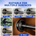 Bonpally Shower Curtain Rod, Adjustable 32-75 Inches Spring Tension Rod, Non-Slip No Drilling Stainless Steel Shower Rods for Bathroom Window Room Divider, Never Rust, Black