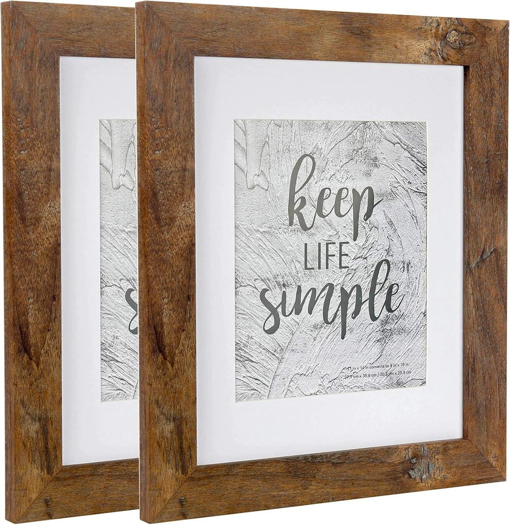 Rotten Brown 8x10 inch Picture Frame Wide Molding - Wall Mounting Material Included