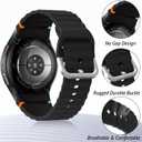 6 Pack Sport Band Compatible with Samsung Galaxy Watch 7 Band 40mm 44mm, No Gap Soft Silicone Strap for Galaxy Watch 6 5 4 FE/Galaxy Watch 6/4 Classic 47mm 43mm 46mm 42mm/Watch 5 Pro 45mm Men Women