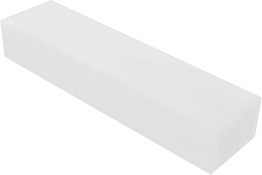 HDPE Block White PE Polyethylene Rectangular Solid Plastic Tapping Block High Density Sheet Great for DIY Projects for Machining Home Floor Improvement （2" x 12" x 3"）