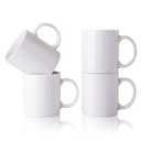 4 x GBhome 12 OZ Off White Coffee Mugs, Ceramic Coffee Mugs with Large Handle for Man, Woman, Dad, Mom, Light Weight Mugs Set for Latte/Cappuccino/Cocoa/Milk, Dishwasher & Microwave Safe, 4PCS