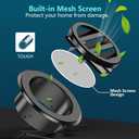 4 Inch Round Air Vent, HG Power Aluminium Alloy Louver Grille Cover, Soffit Vent with Built-in Screen Mesh for Bathroom Kitchen Office Ventilation, 3.74, Black