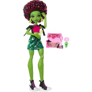 Monster High Self-Scare Secrets Venus McFlytrap Doll and Accessories Set with 13 Realistic Surprises Like Haircare Products, Bonnet and Plant