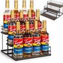 12 Bottle Capacity Coffee Syrup Organizer 3 Tier Coffee Syrup Stand Shelf for Coffee Bar Kitchen Small Wine Rack for Bar Family Storage for Syrup Wine Dressing