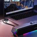 LENRUE G11 Computer Speakers for Desktop, Touch Lights PC Speakers with Surge Clear Sound, USB C/USB Powered, AUX Audio for Computer Desktop PC Laptop Desk