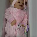 BABESIDE Reborn Baby Dolls Sunny - 17Inch Cute Soft Vinyl Realistic Baby Doll Poseable Smiling Real Life Baby Dolls with Complete Accessories for 3+ Years Old Gifts (Pink)
