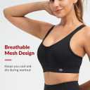 Yvette Supportive Sports Bra Adjustable Straps Plus Size Workout Running High Impact Sports Bras for Women Sewn in Pads (Black, L)