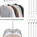 Mr. Pen- Metal Space Saving Hangers for Clothes, 8 Pack, 6 Slots, 360 Rotating Hooks, Metal Hangers, Wardrobe Organizer, Magic Cascading Hanger, Closet Space Saver, Closet Organizers and Storage