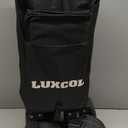 LUXCOL Collapsible Folding Wagon, Heavy Duty Utility Beach Wagon Cart for Sand with Big Wheels, Adjustable Handle&Drink Holders for Shopping, Camping,Garden and Outdoor (Matte Black)