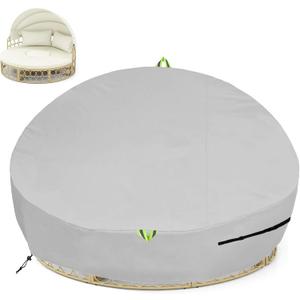 Outdoor Daybed Cover Waterproof, 600D Round Patio Sofa Cover, Heavy Duty Outdoor Canopy Daybed Sofa Cover - Ø75"X35''/18H